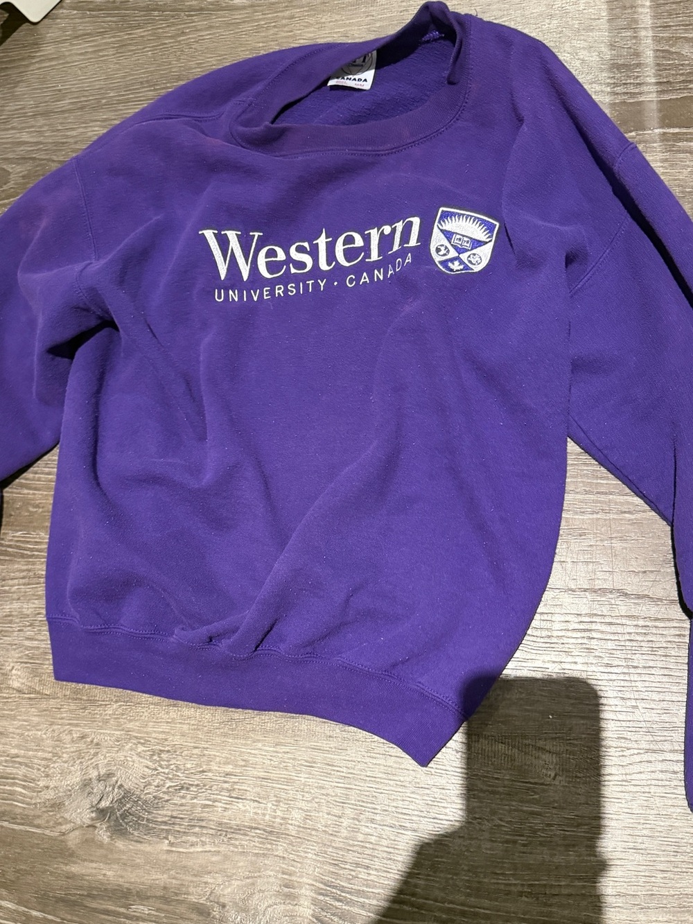 WESTERN UNIVERSITY Purple Crewneck Sweatshirt